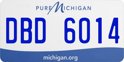 MI license plate DBD6014