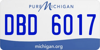 MI license plate DBD6017