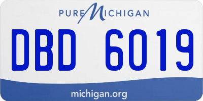 MI license plate DBD6019