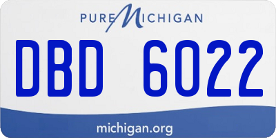 MI license plate DBD6022