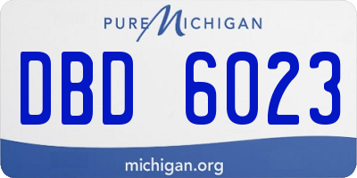 MI license plate DBD6023