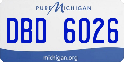 MI license plate DBD6026
