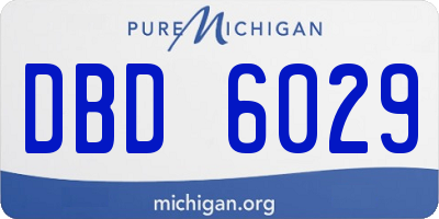 MI license plate DBD6029
