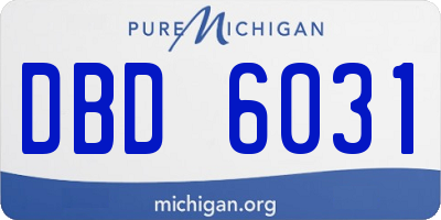 MI license plate DBD6031