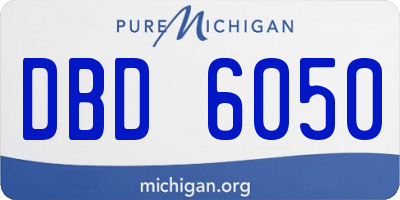 MI license plate DBD6050