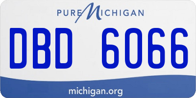 MI license plate DBD6066