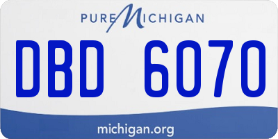 MI license plate DBD6070