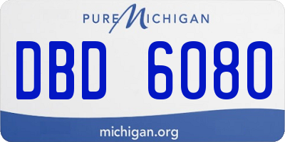 MI license plate DBD6080