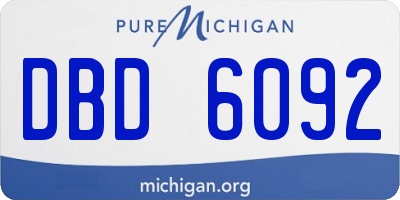 MI license plate DBD6092