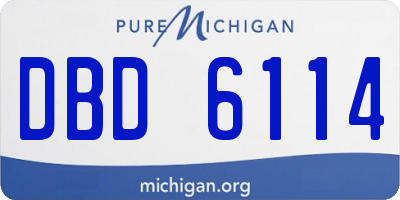 MI license plate DBD6114