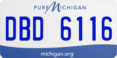 MI license plate DBD6116