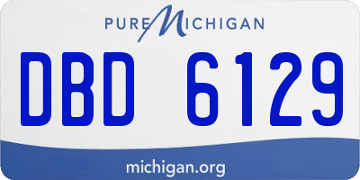 MI license plate DBD6129