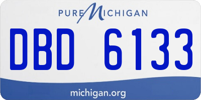 MI license plate DBD6133