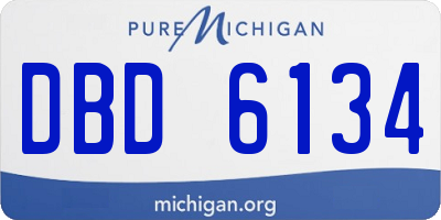 MI license plate DBD6134