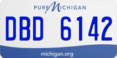 MI license plate DBD6142