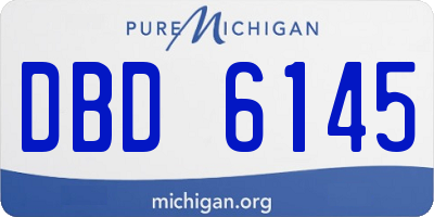 MI license plate DBD6145
