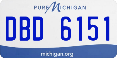 MI license plate DBD6151