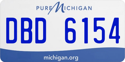 MI license plate DBD6154