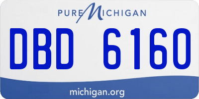 MI license plate DBD6160