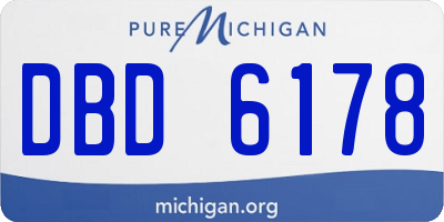 MI license plate DBD6178