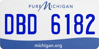 MI license plate DBD6182