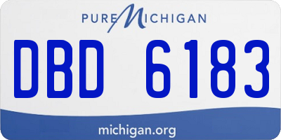 MI license plate DBD6183