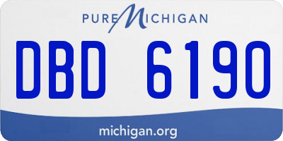 MI license plate DBD6190