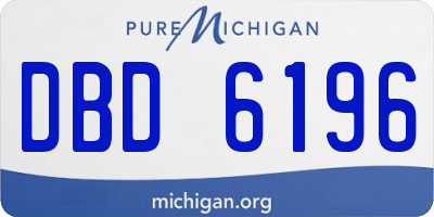 MI license plate DBD6196
