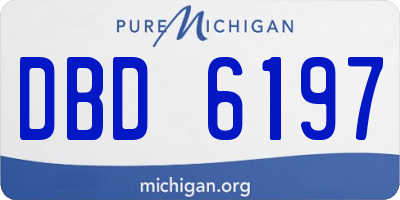MI license plate DBD6197