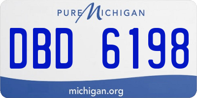 MI license plate DBD6198