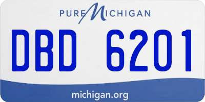 MI license plate DBD6201