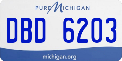 MI license plate DBD6203
