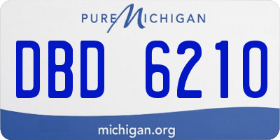 MI license plate DBD6210