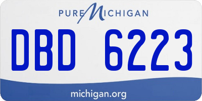 MI license plate DBD6223