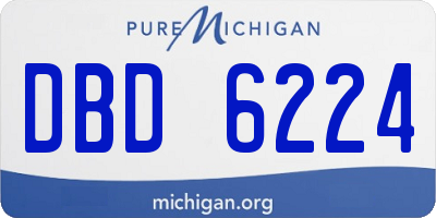 MI license plate DBD6224