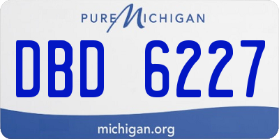 MI license plate DBD6227
