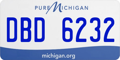 MI license plate DBD6232