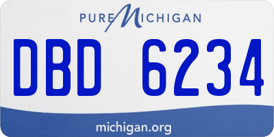 MI license plate DBD6234