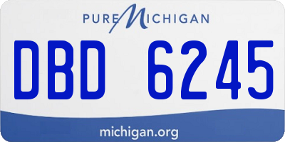MI license plate DBD6245