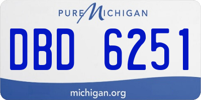 MI license plate DBD6251