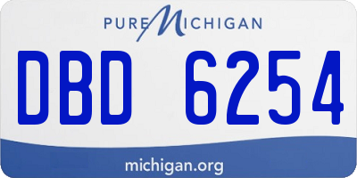 MI license plate DBD6254