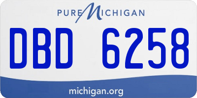 MI license plate DBD6258