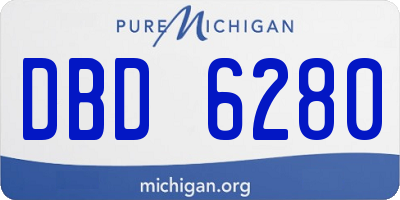 MI license plate DBD6280