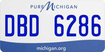 MI license plate DBD6286