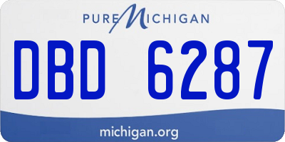 MI license plate DBD6287