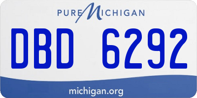 MI license plate DBD6292
