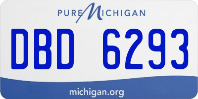 MI license plate DBD6293