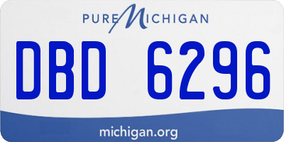 MI license plate DBD6296