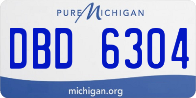 MI license plate DBD6304