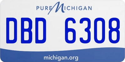 MI license plate DBD6308